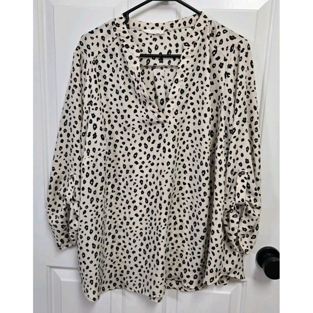 Lush Animal Print Blouse Size 2X